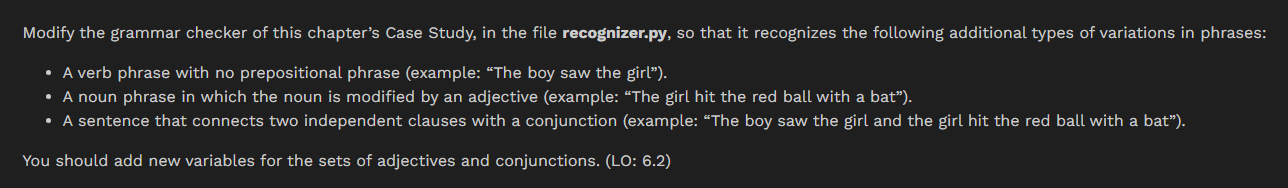 Create a python code Modify the grammar checker