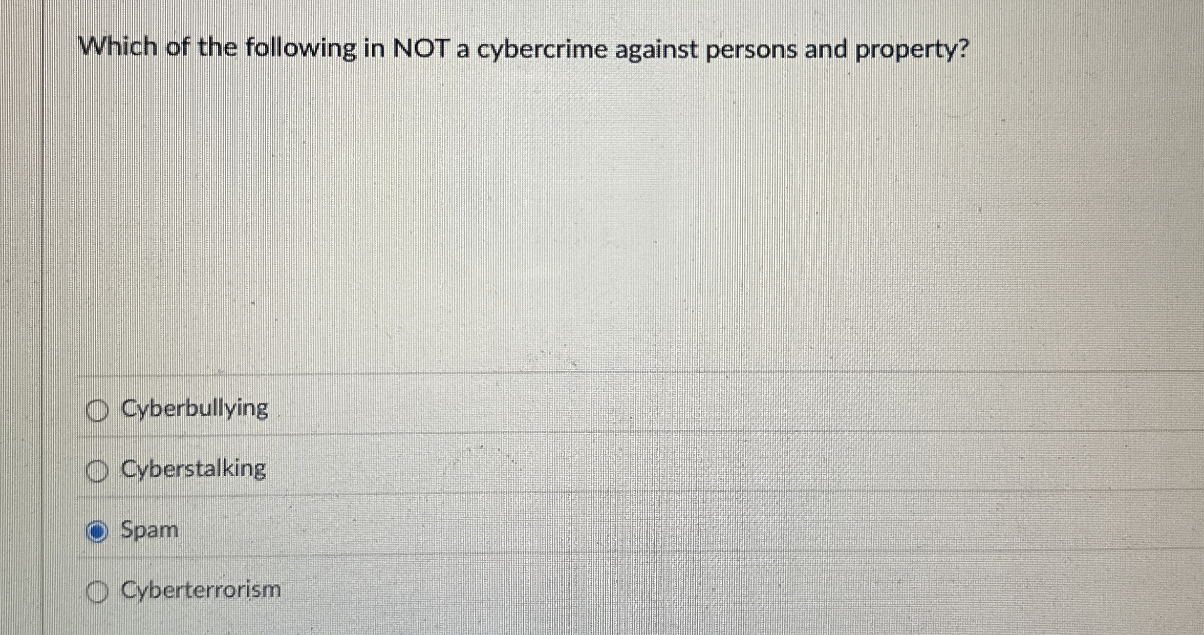 Which of the following in NOT a cybercrime