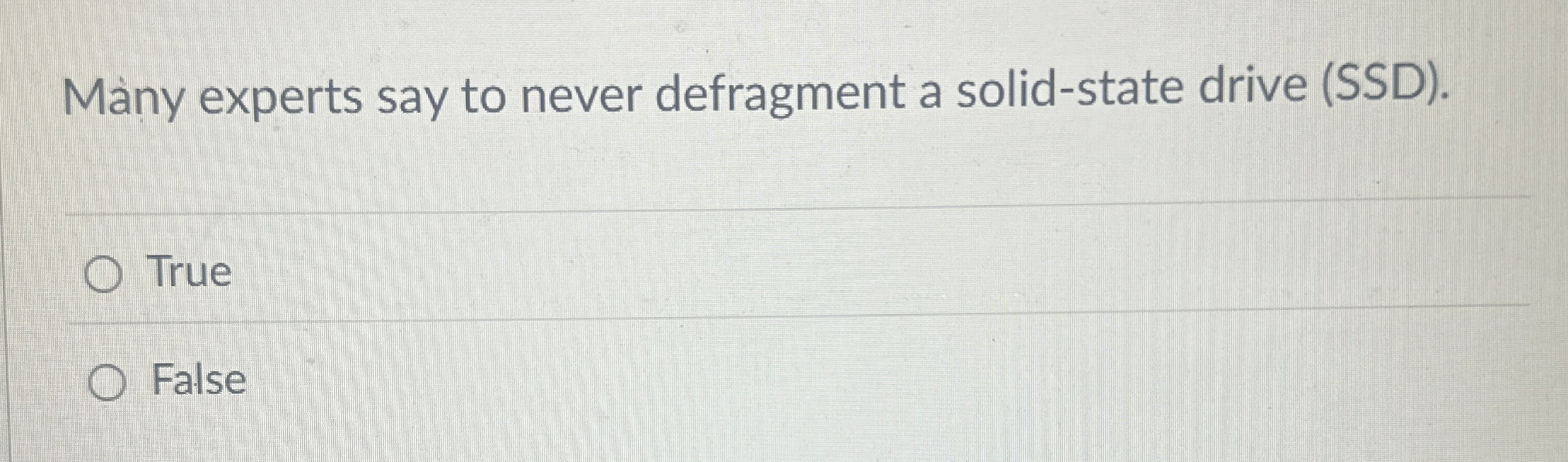 M ny experts say to never defragment a solid -