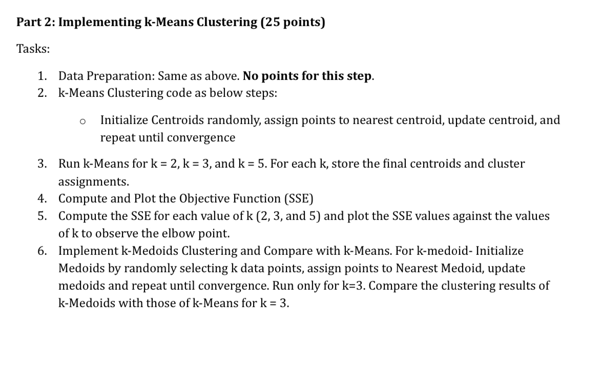 Part 2 : Implementing k - Means Clustering ( 2 5