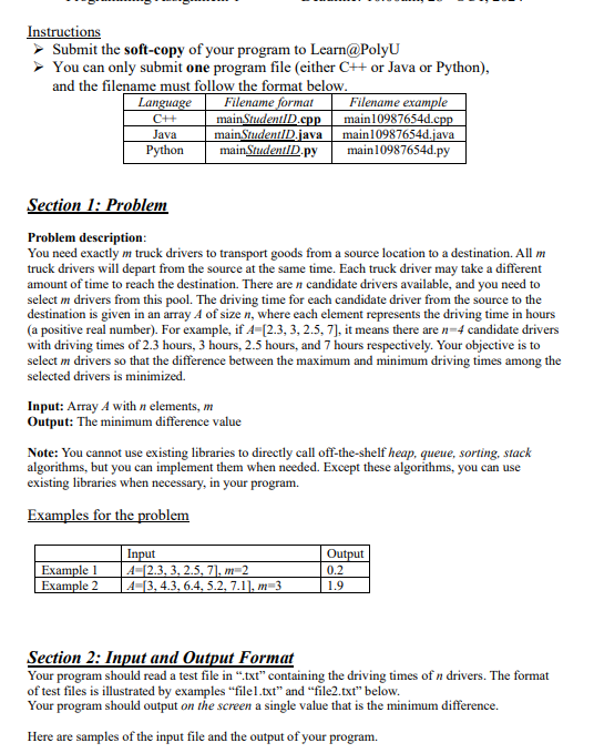 Instructions Submit the soft - copy of your