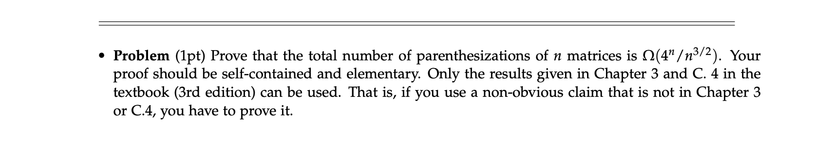 Problem ( 1 pt ) Prove that the total number of