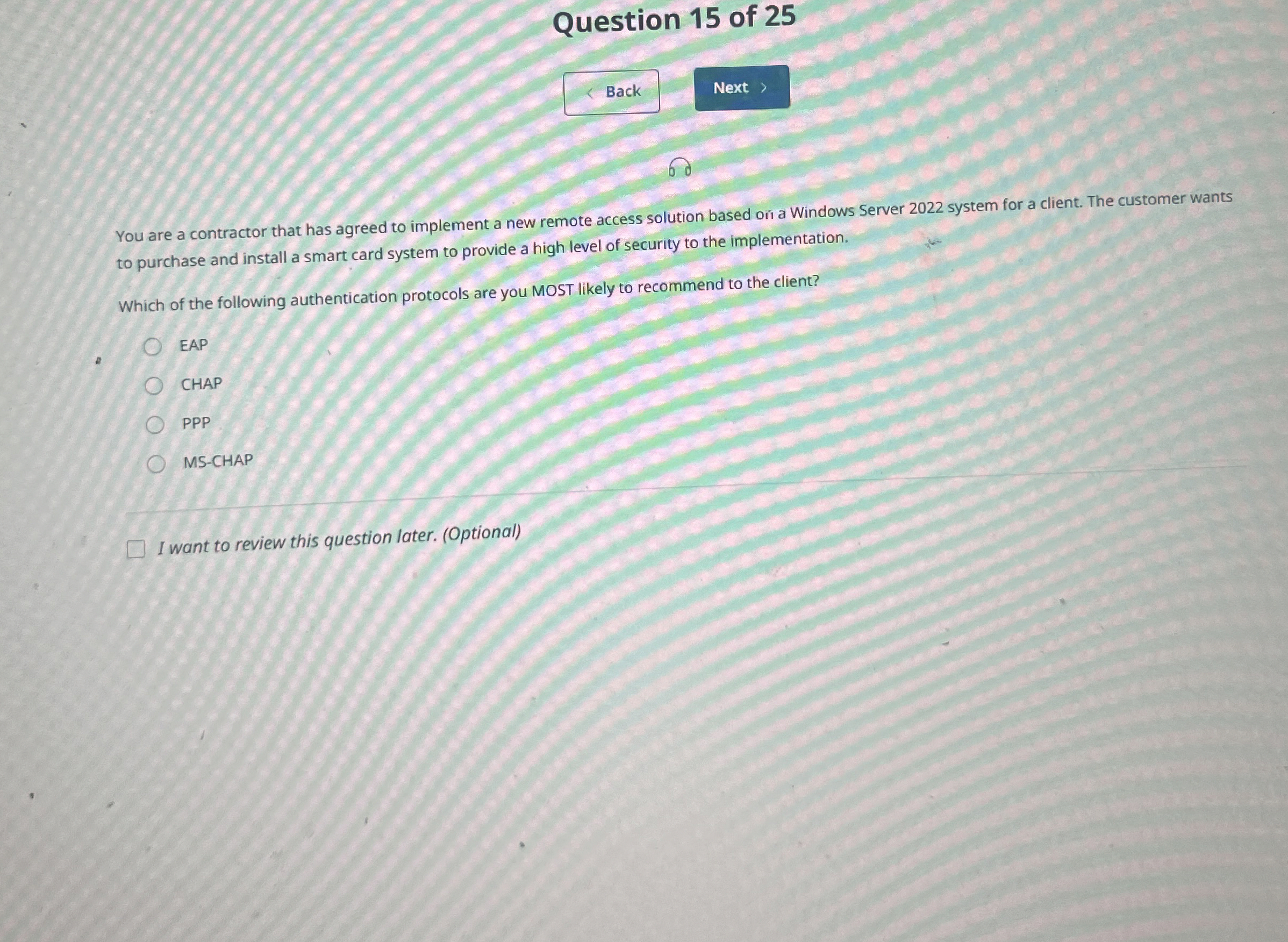 Question 1 5 of 2 5 You are a contractor that has
