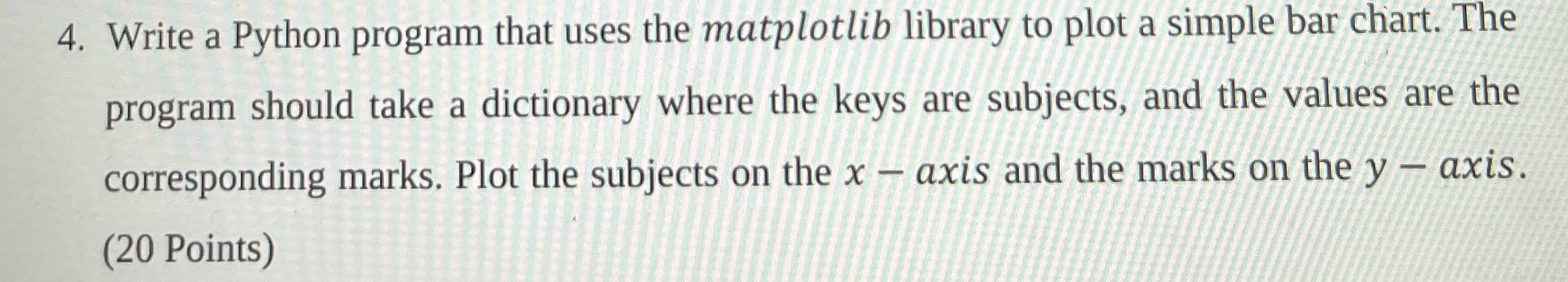 Write a Python program that uses the matplotlib