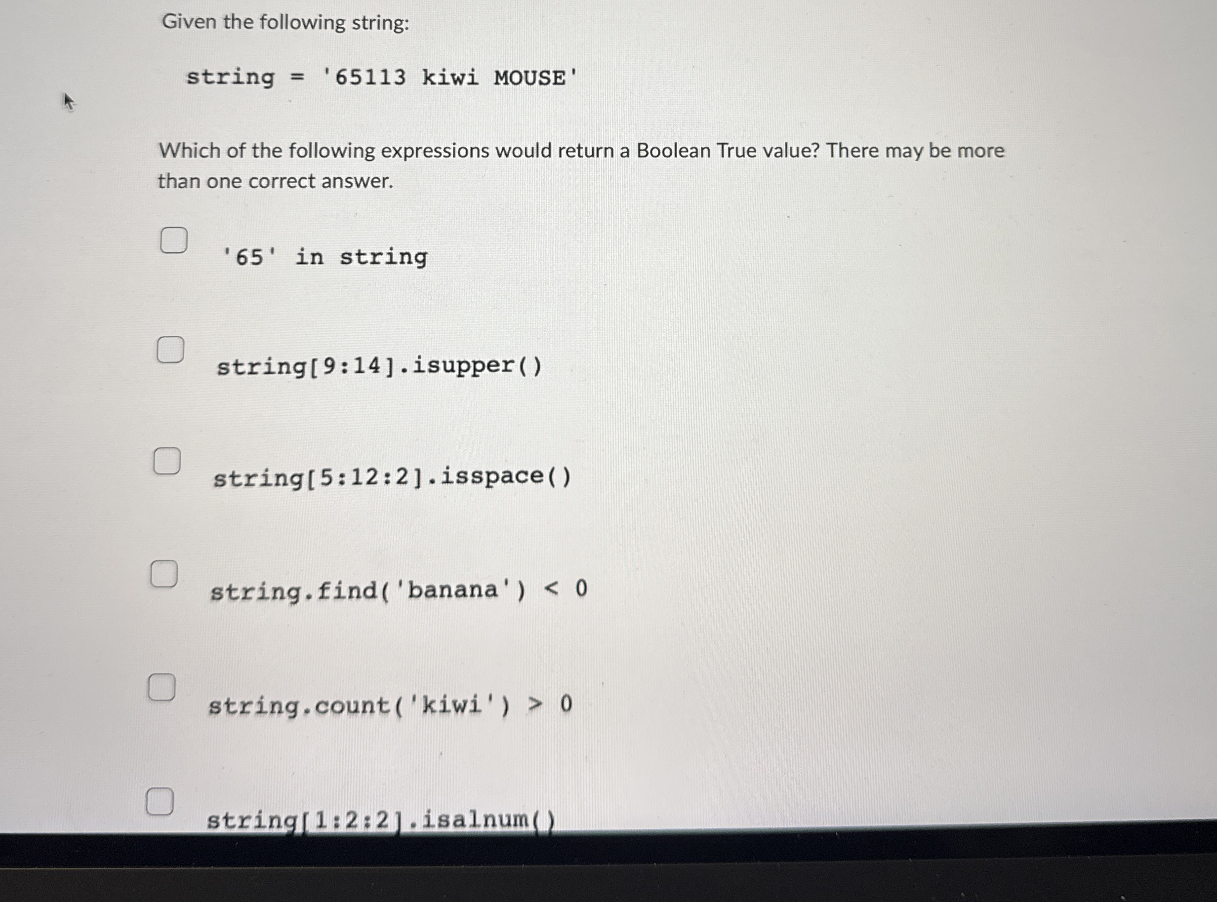 Given the following string: string = ' 6 5 1 1 3