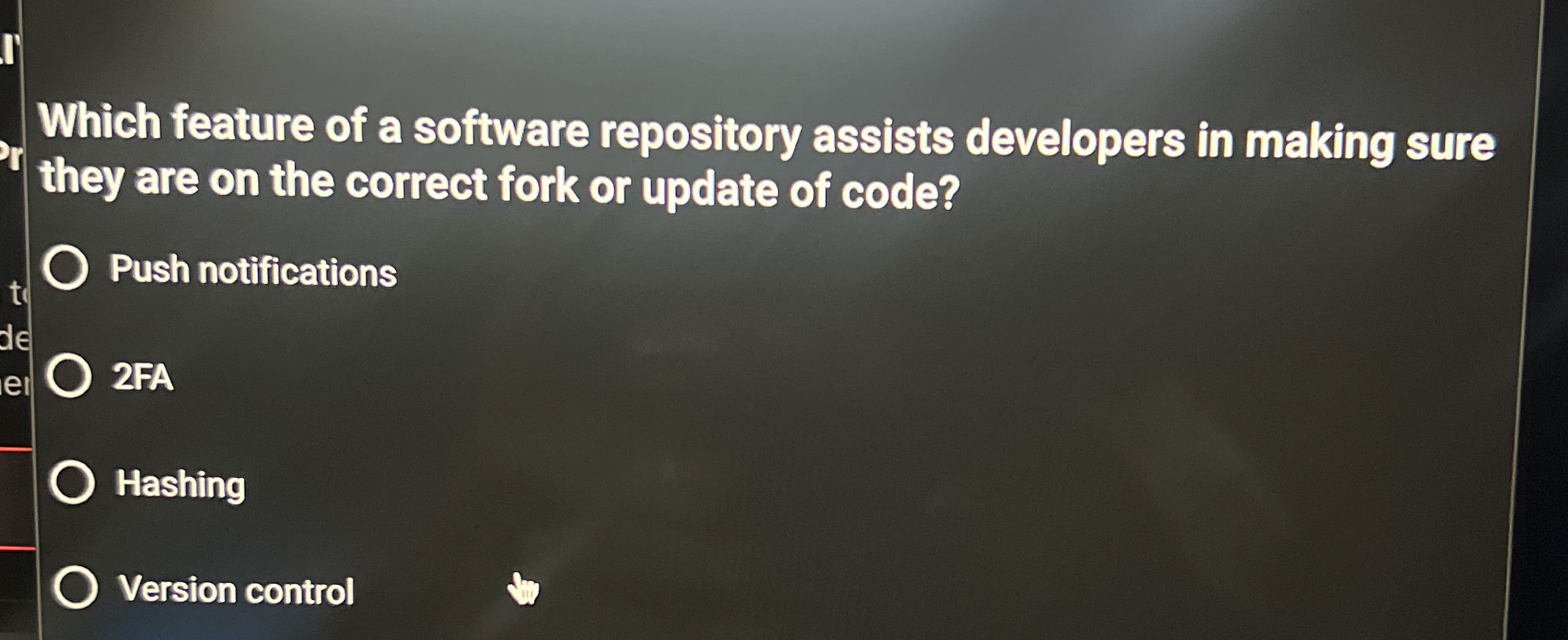 Which feature of a software repository assists