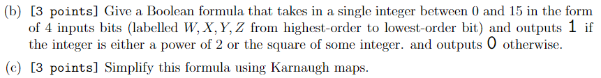 Give a Boolean formula that takes in a single