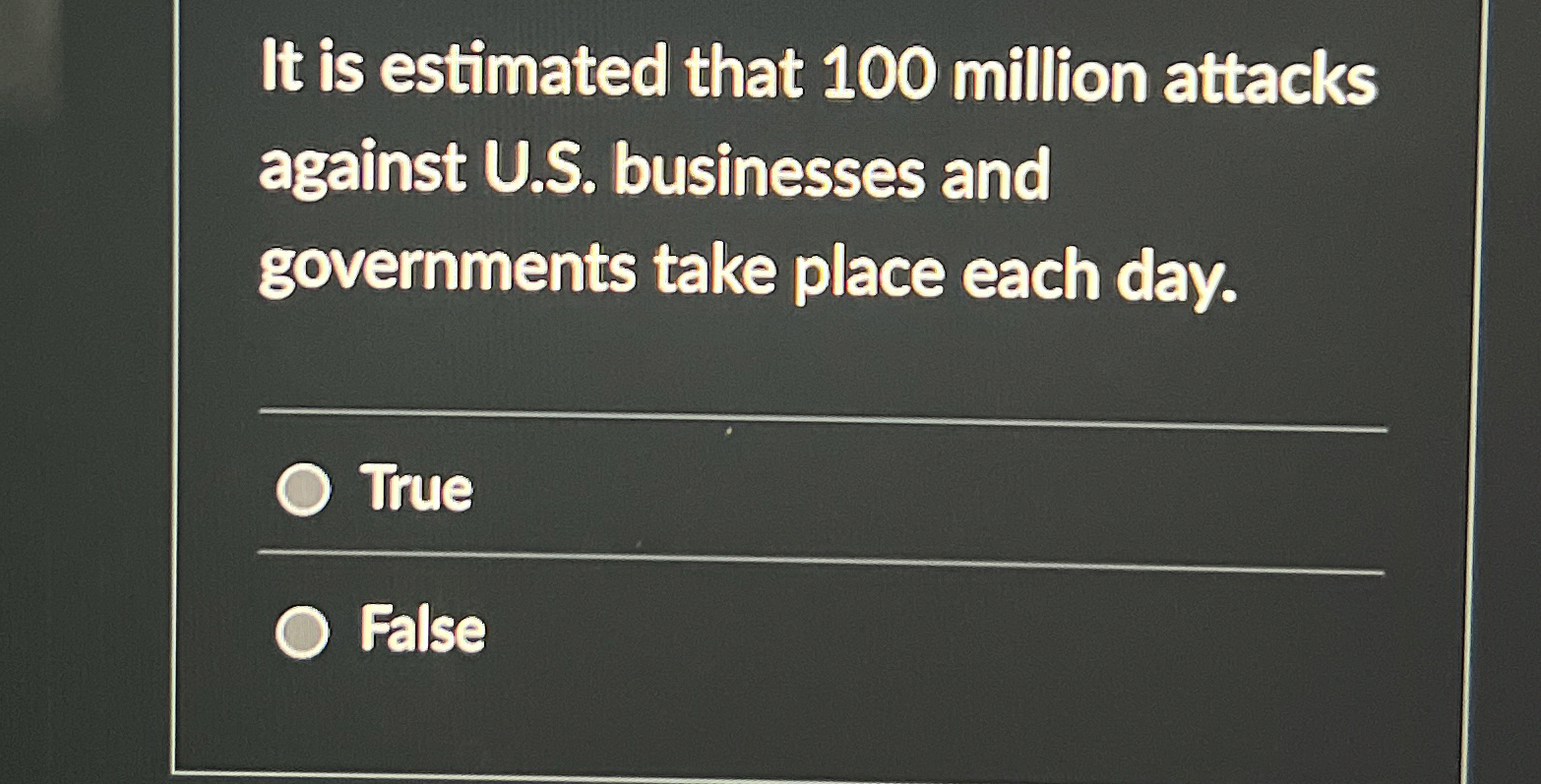 It is estimated that 1 0 0 million attacks