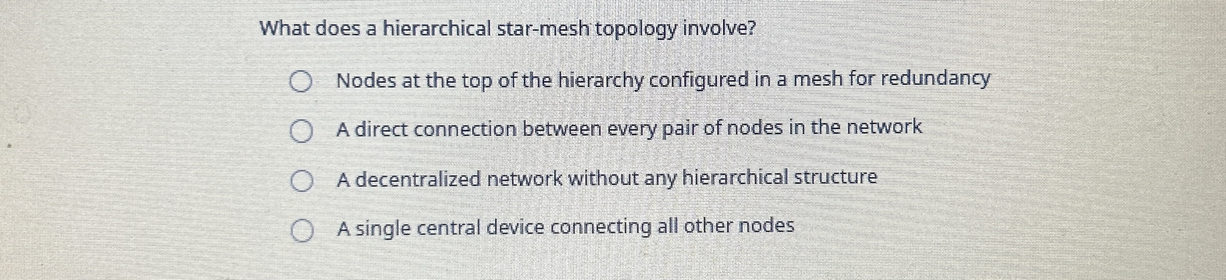 What does a hierarchical star - mesh topology