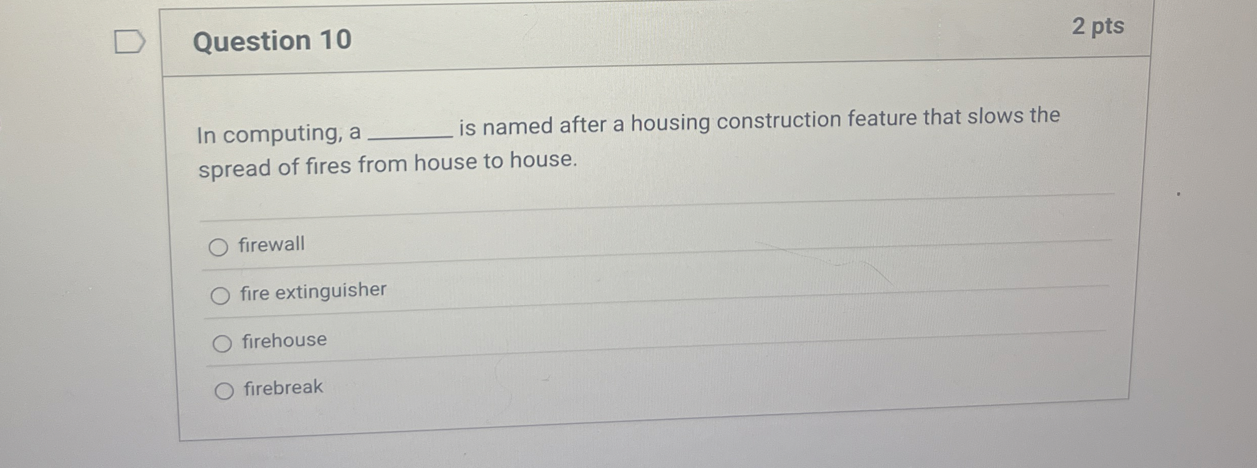 Question 1 0 In computing, a is named after a