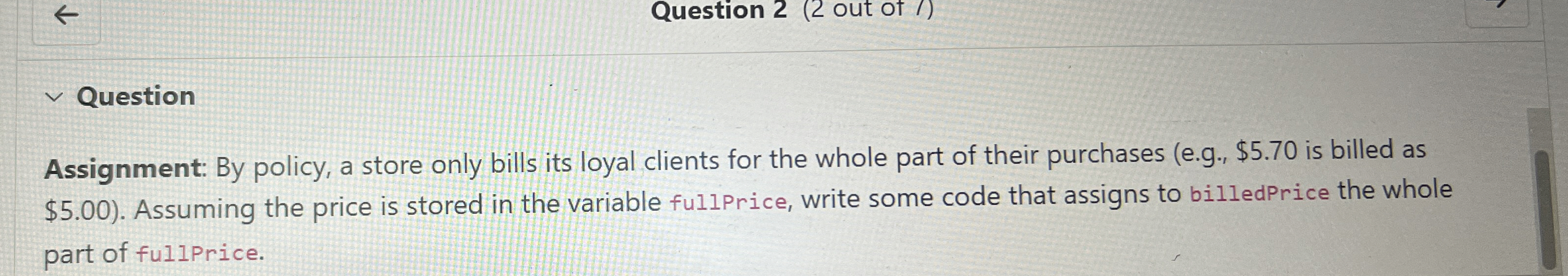 QuestionUsing python, Assignment: By policy, a