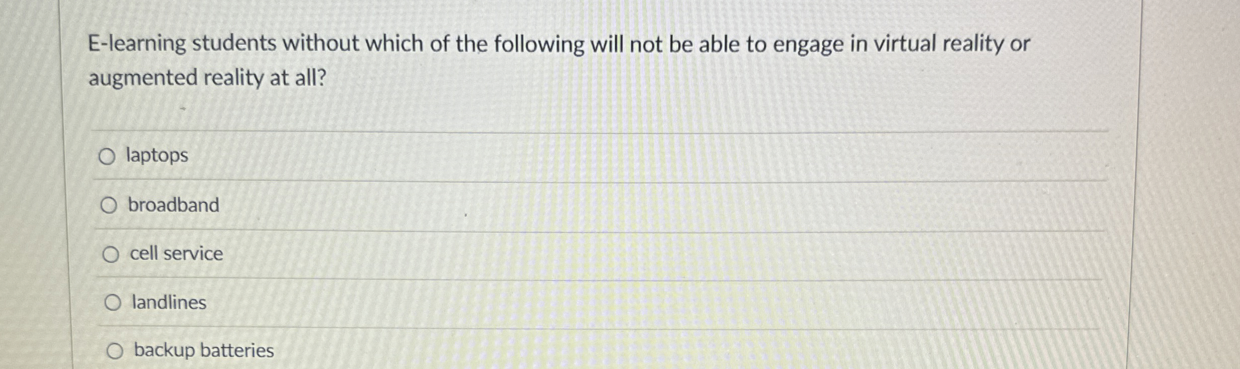 E - learning students without which of the