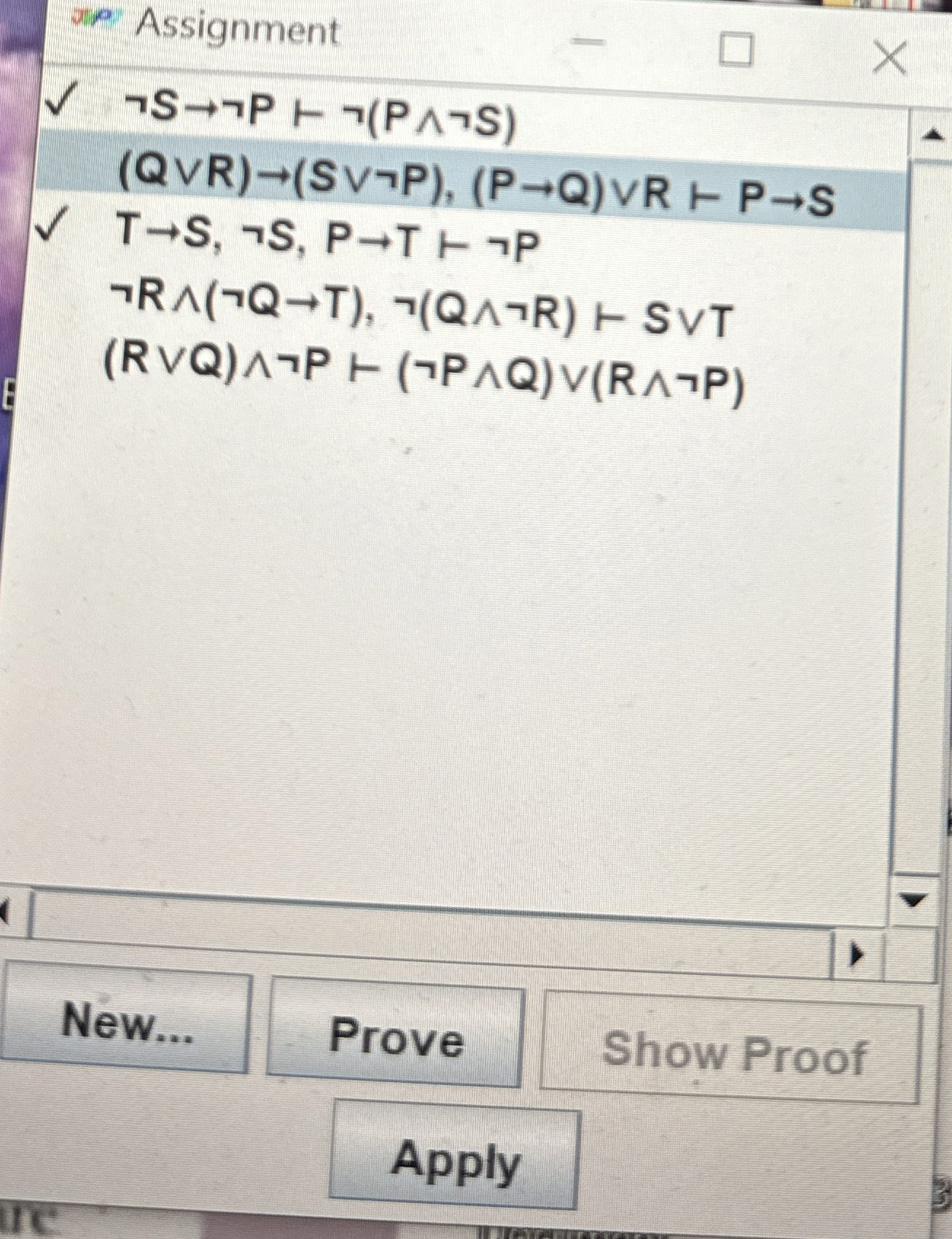Steps for n o t S notP | - - not ( P ? ? notS ) |