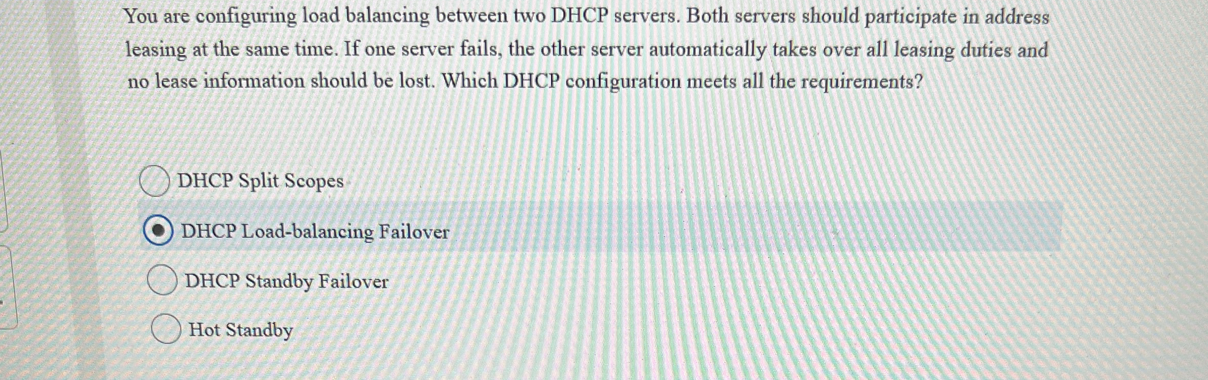 You are configuring load balancing between two