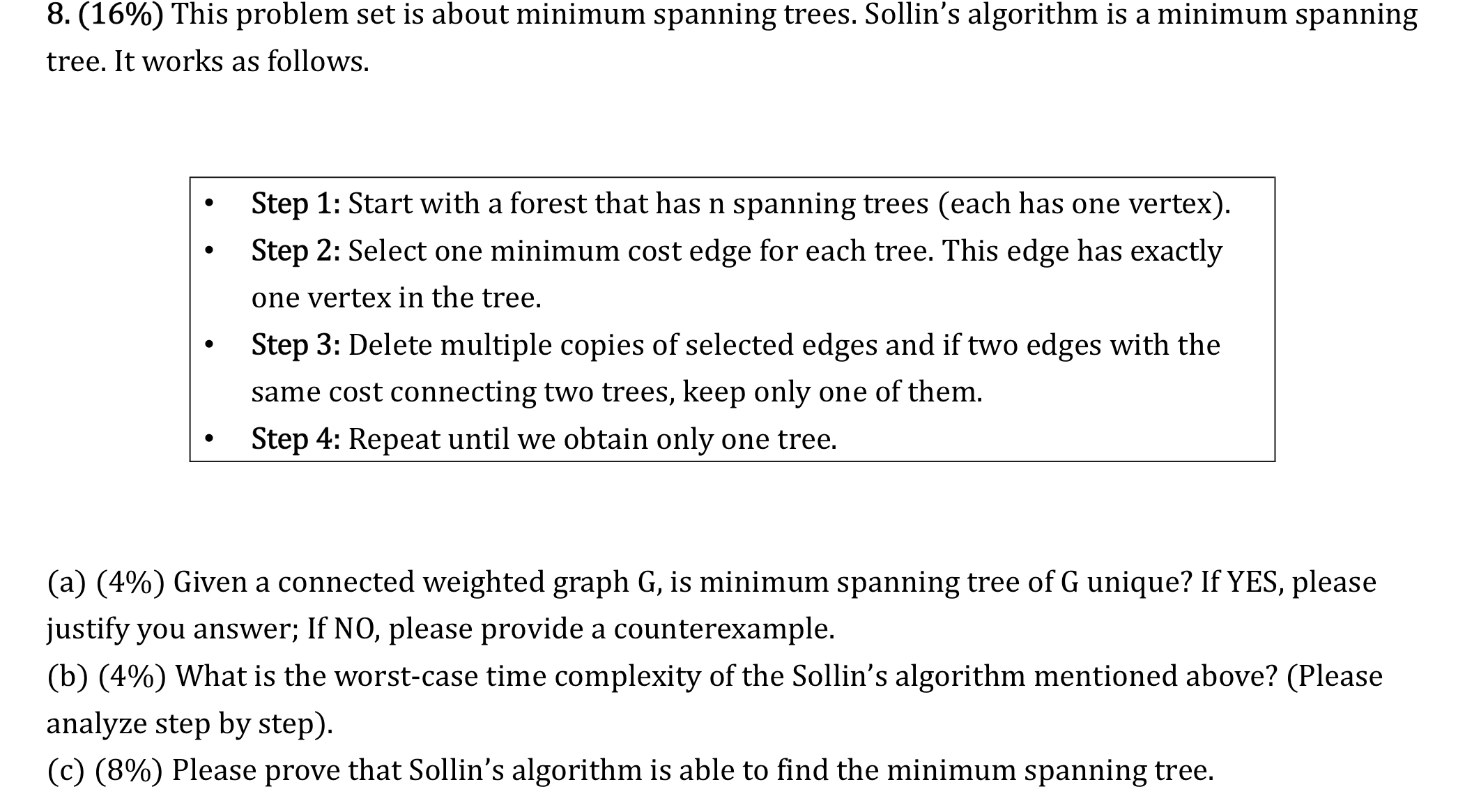 ( 1 6 % ) This problem set is about minimum