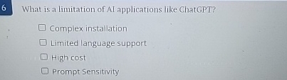6 What is a limitation of AI applications like