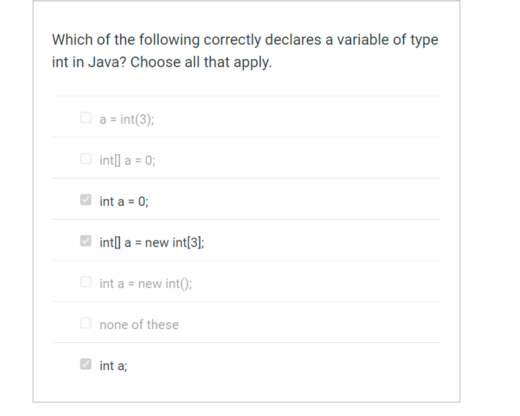 Which of the following correctly declares a