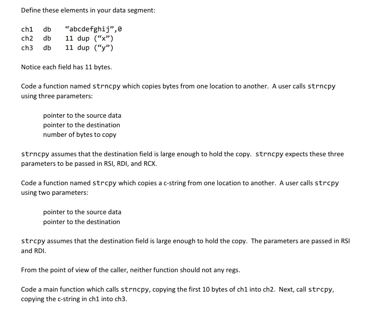 In masm x 6 4 assembly
