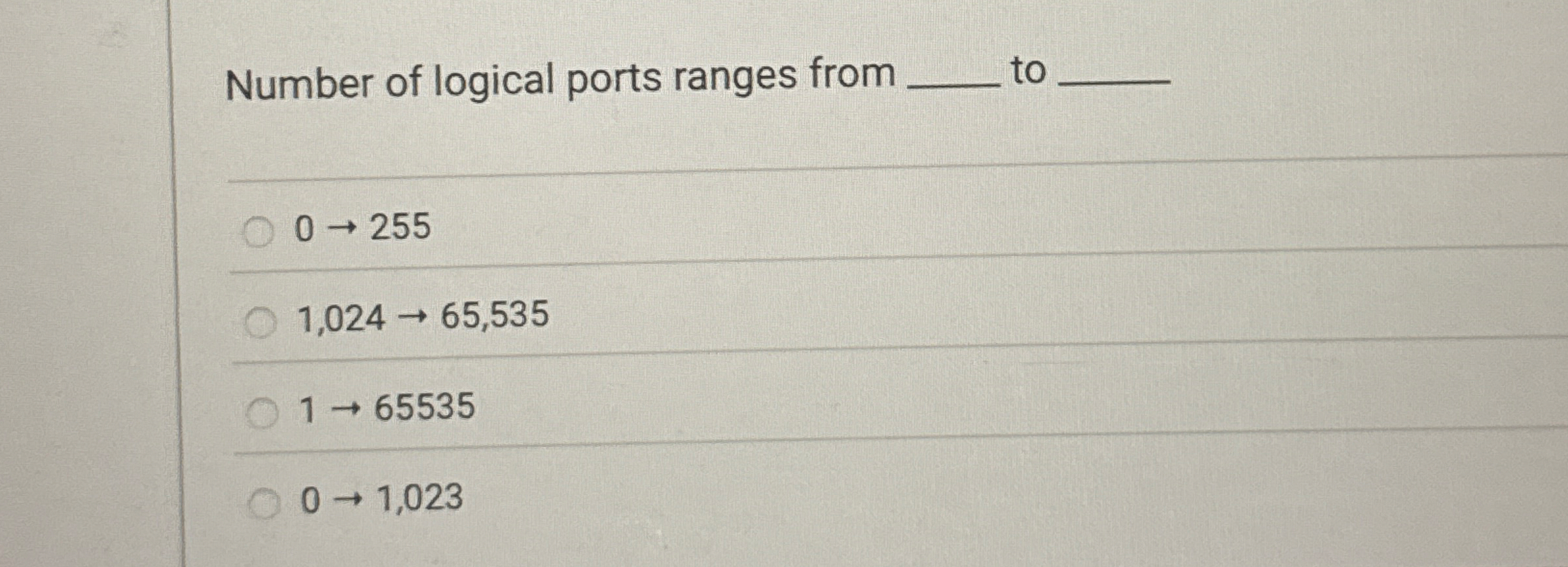 Number of logical ports ranges from to q , 0 2 5