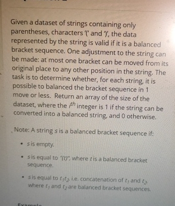 Given a dataset of strings containing only