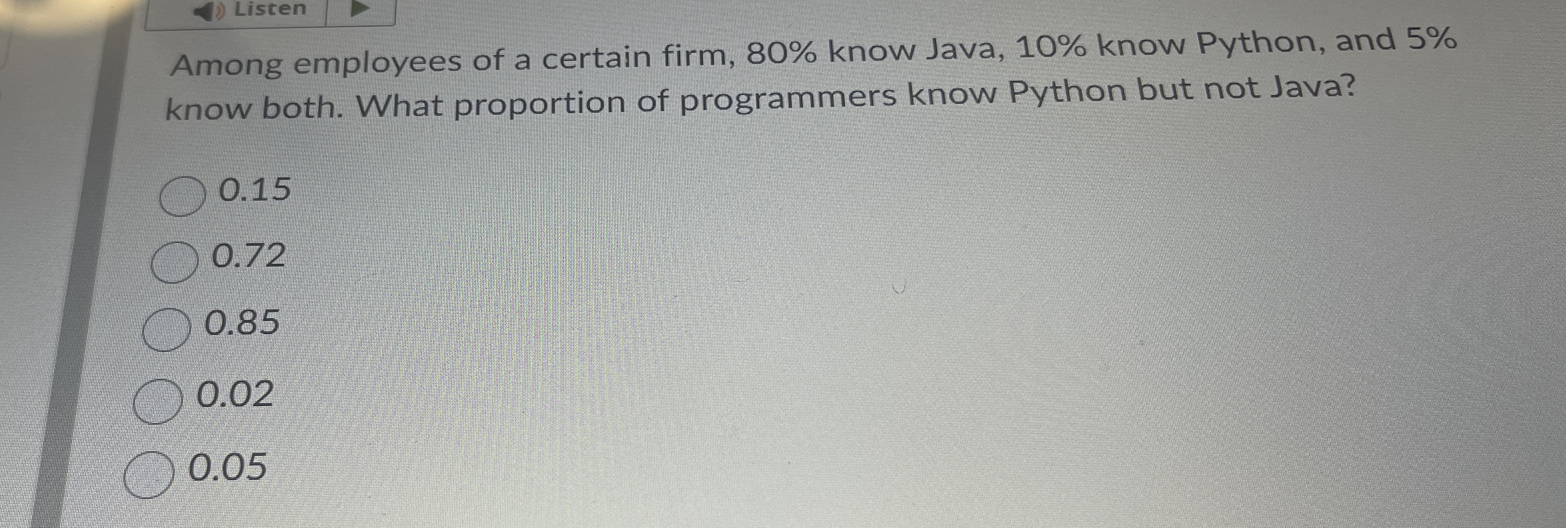 Among employees of a certain firm, 8 0 % know