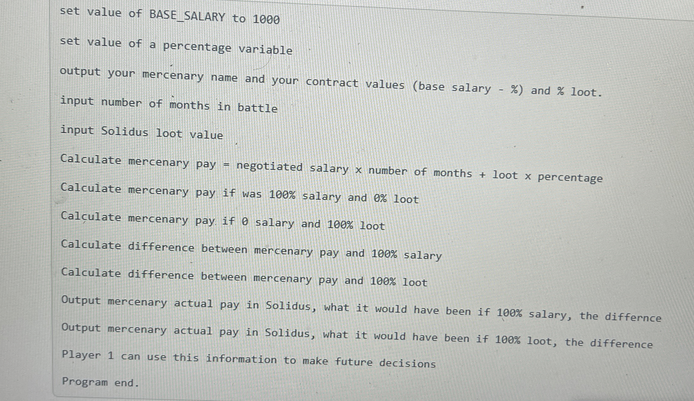 set value of BASE _ SALARY to 1 0 0 0 set value