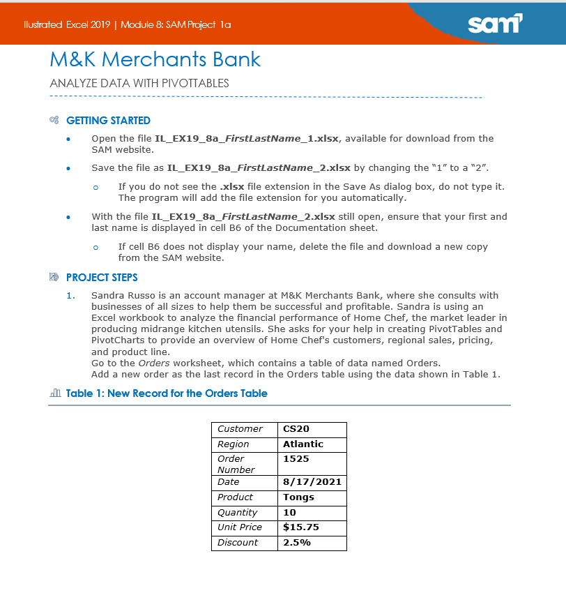 ANALYZE DATA WITH PIVOTTABLES GETTING STARTED -