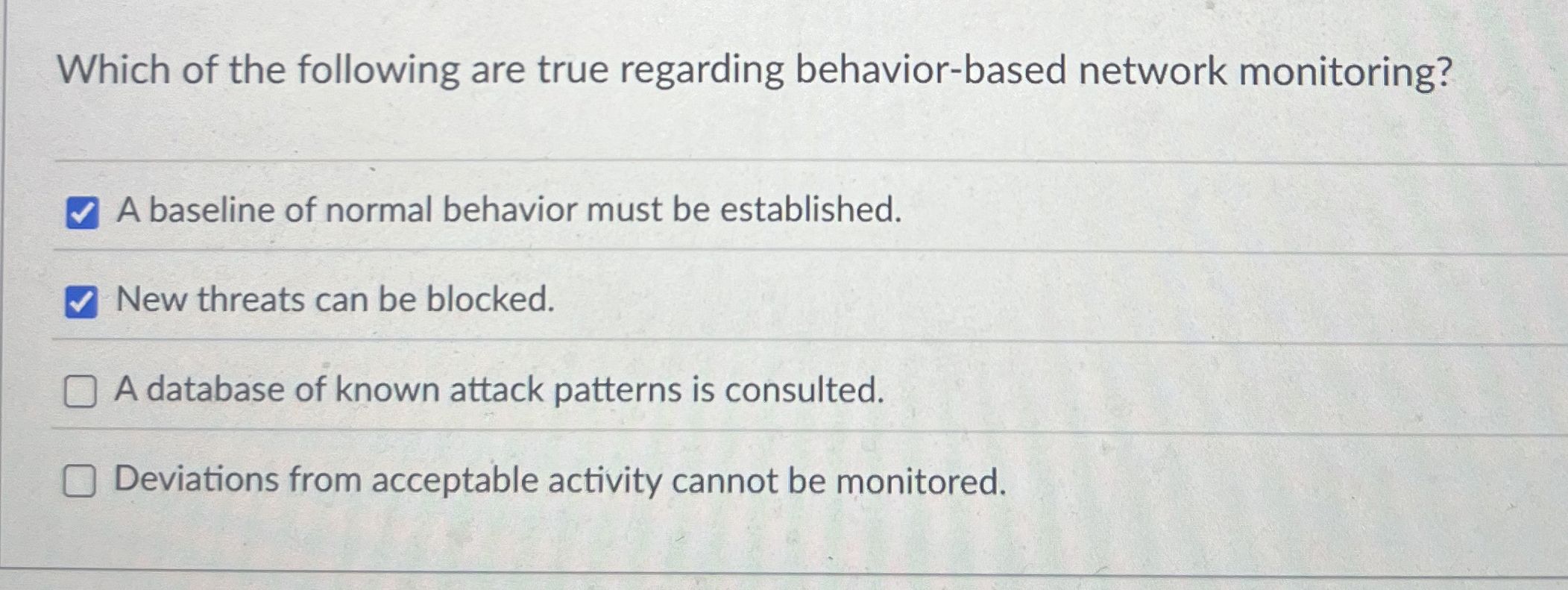 Which of the following are true regarding