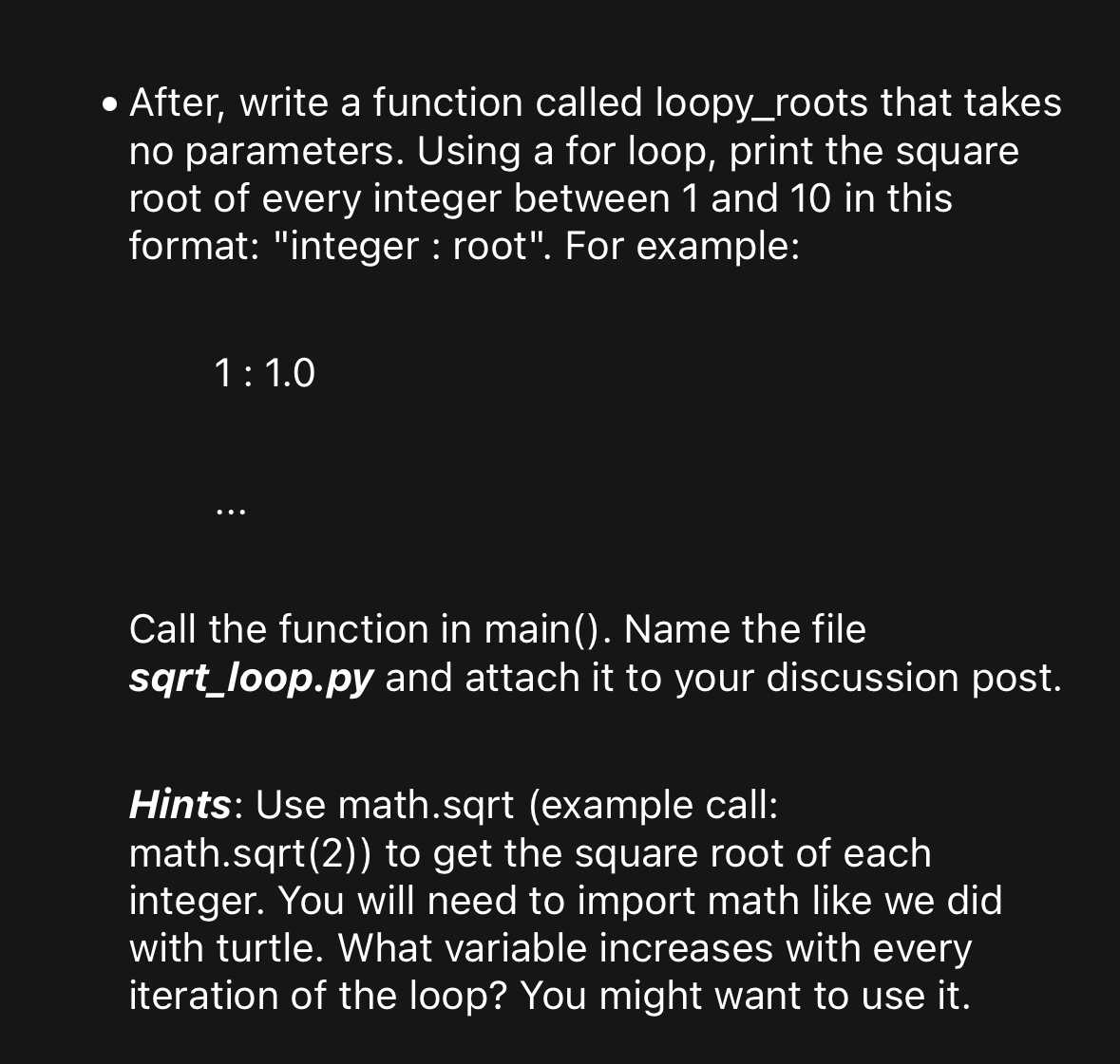 Evaluation: 1 0 points total - 2 points for