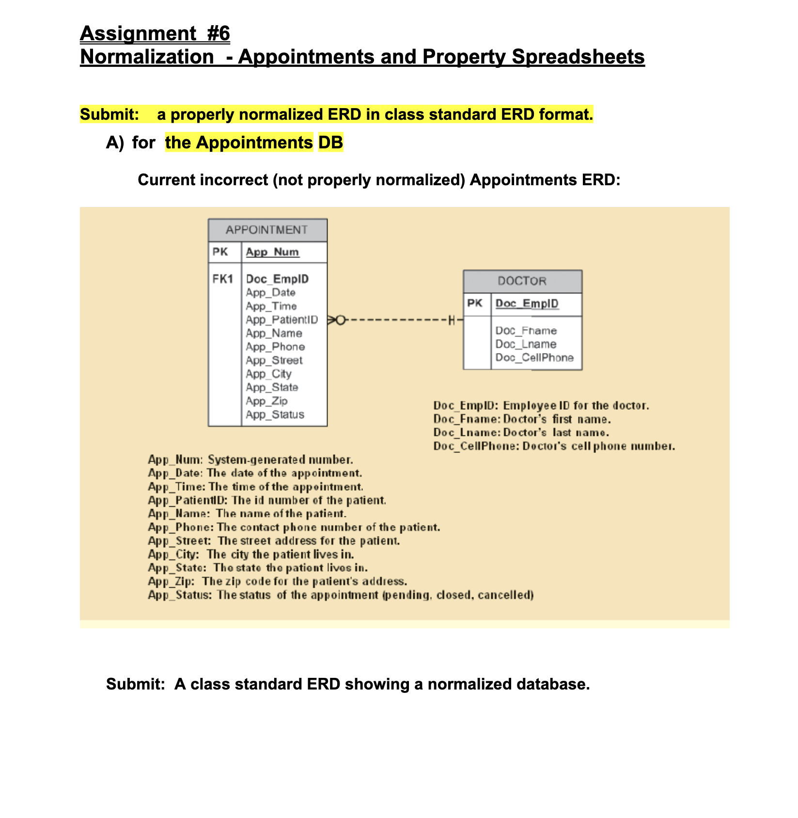 Normalization - Appointments and Property