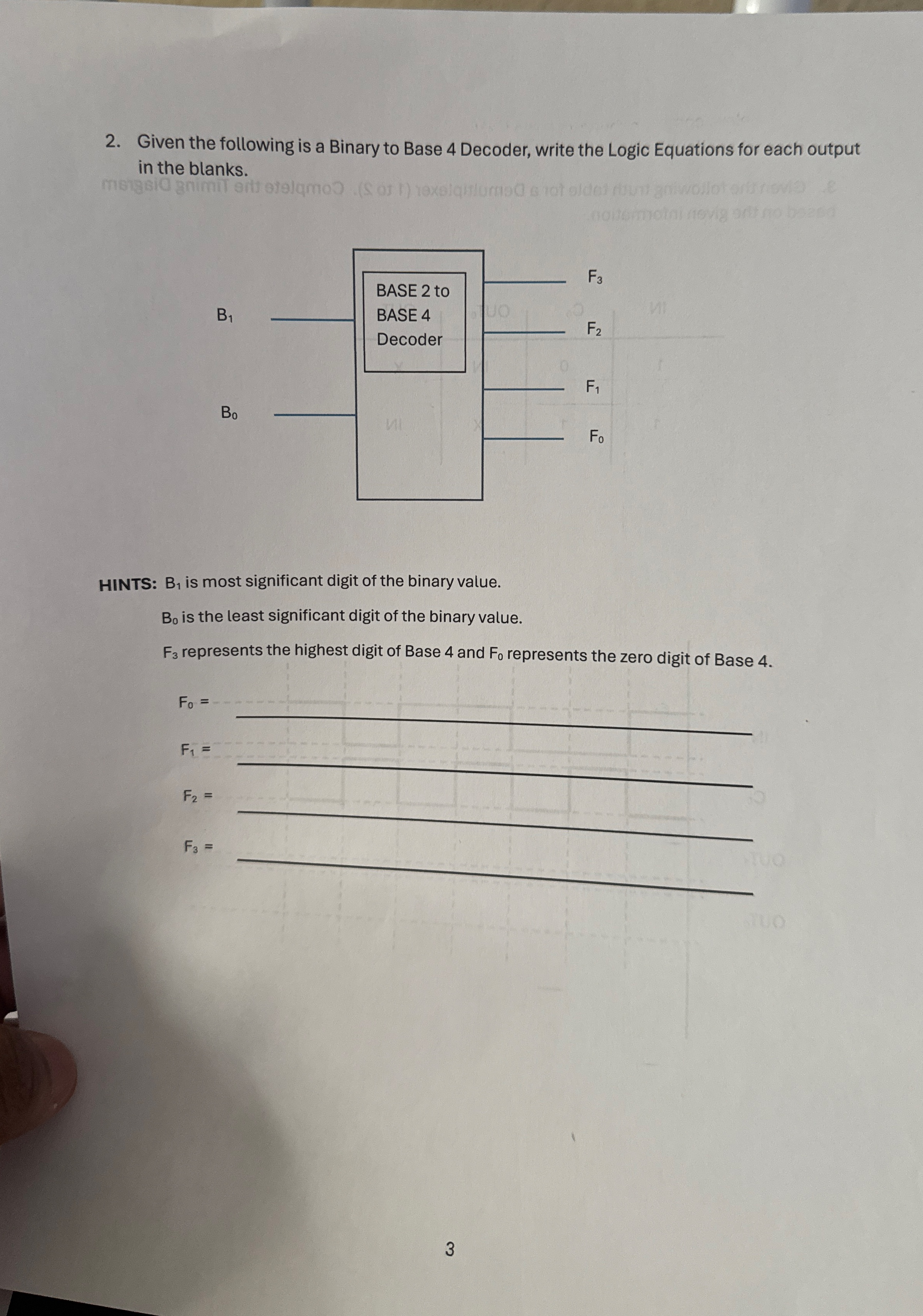 Given the following is a Binary to Base 4