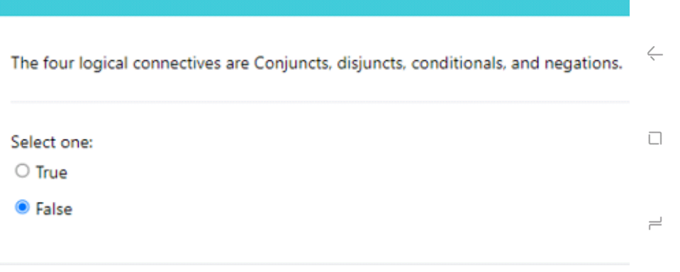 The four logical connectives are Conjuncts,