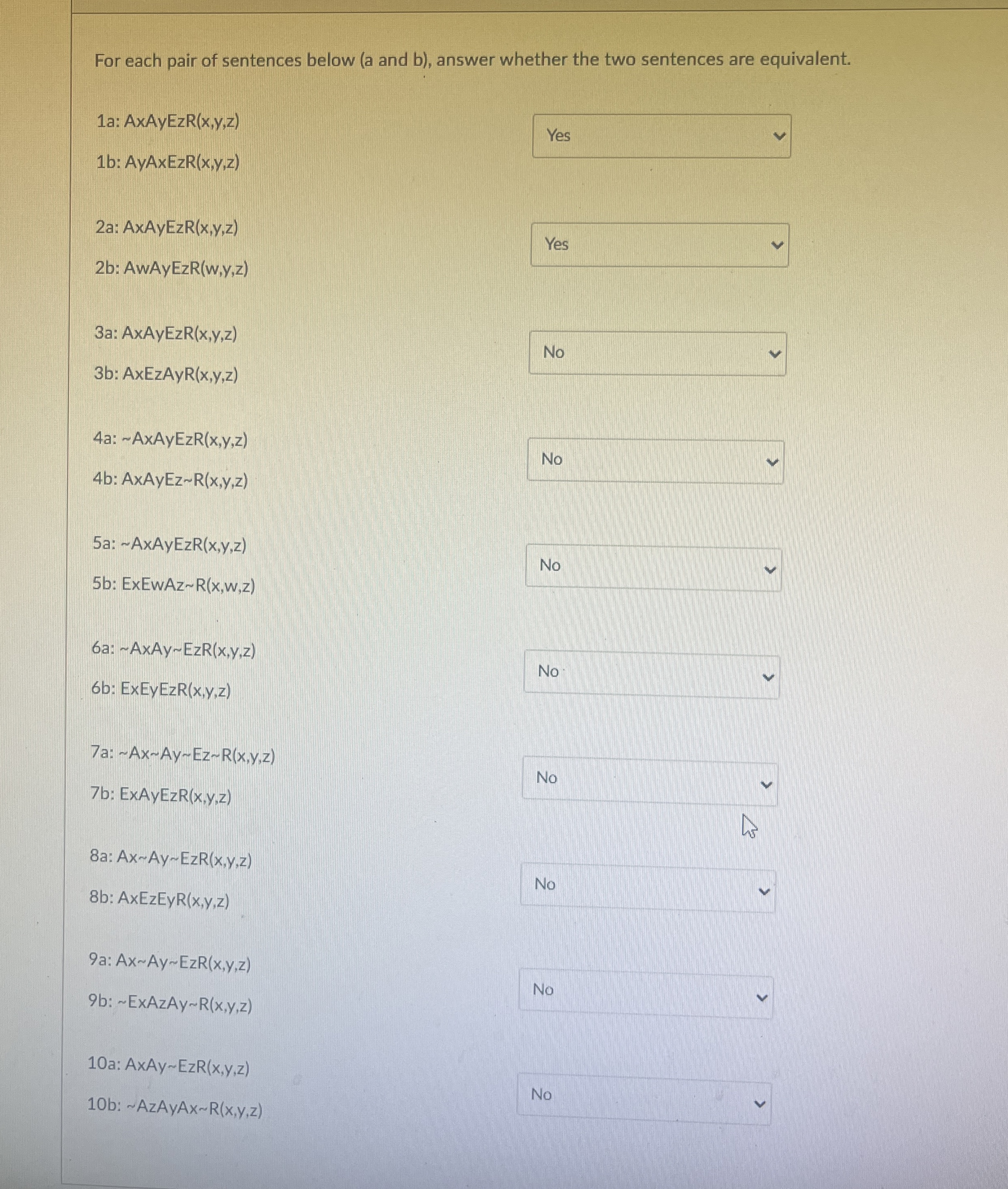 For each pair of sentences below ( a and b ) ,