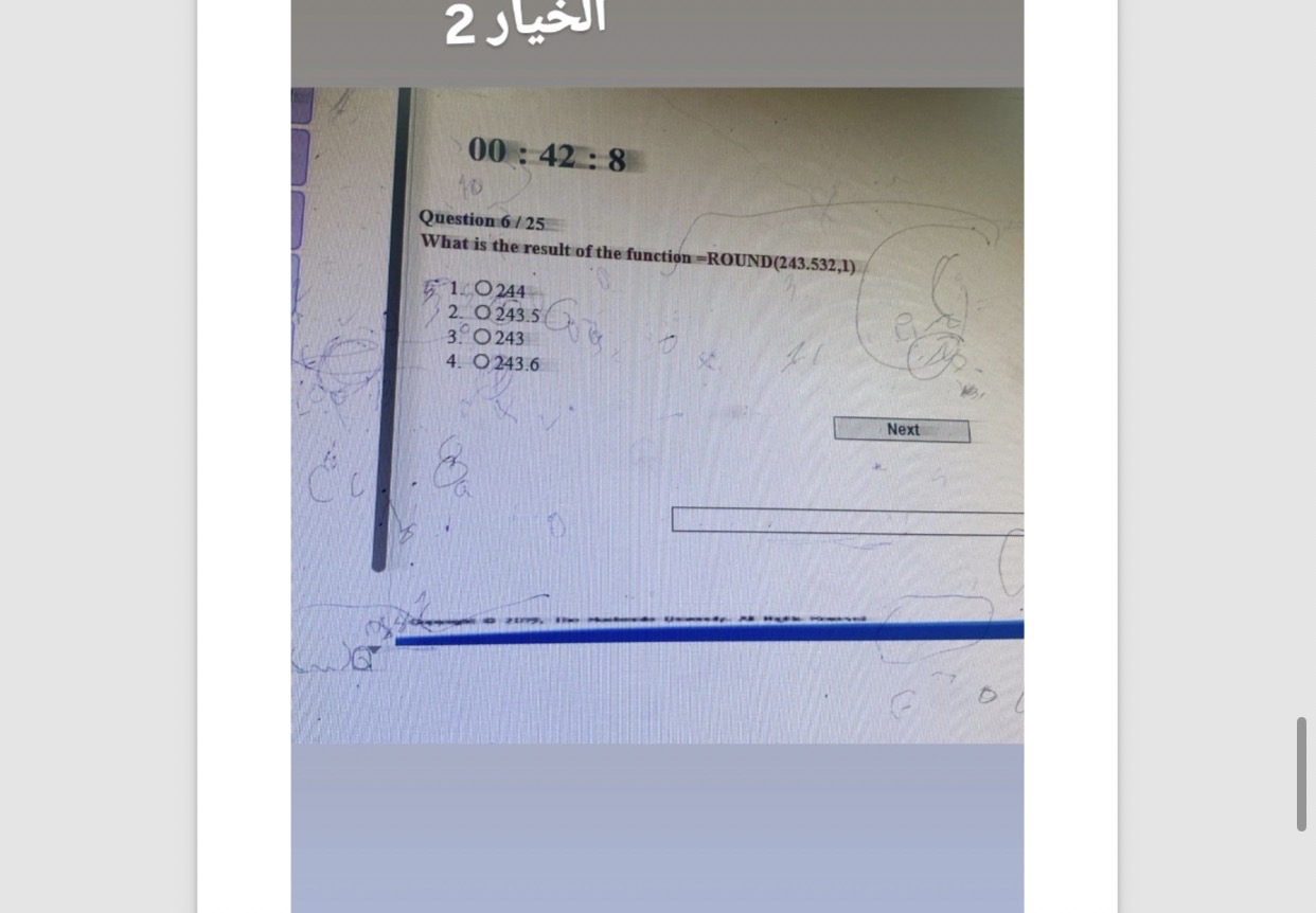 2 0 0 : 4 2 : 8 Question 6 2 5 What is the result