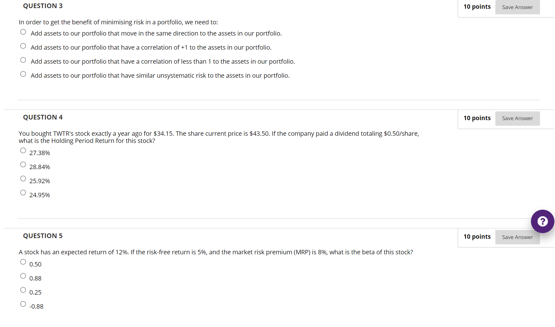 QUESTION 3 10 points Save Answer In order to get