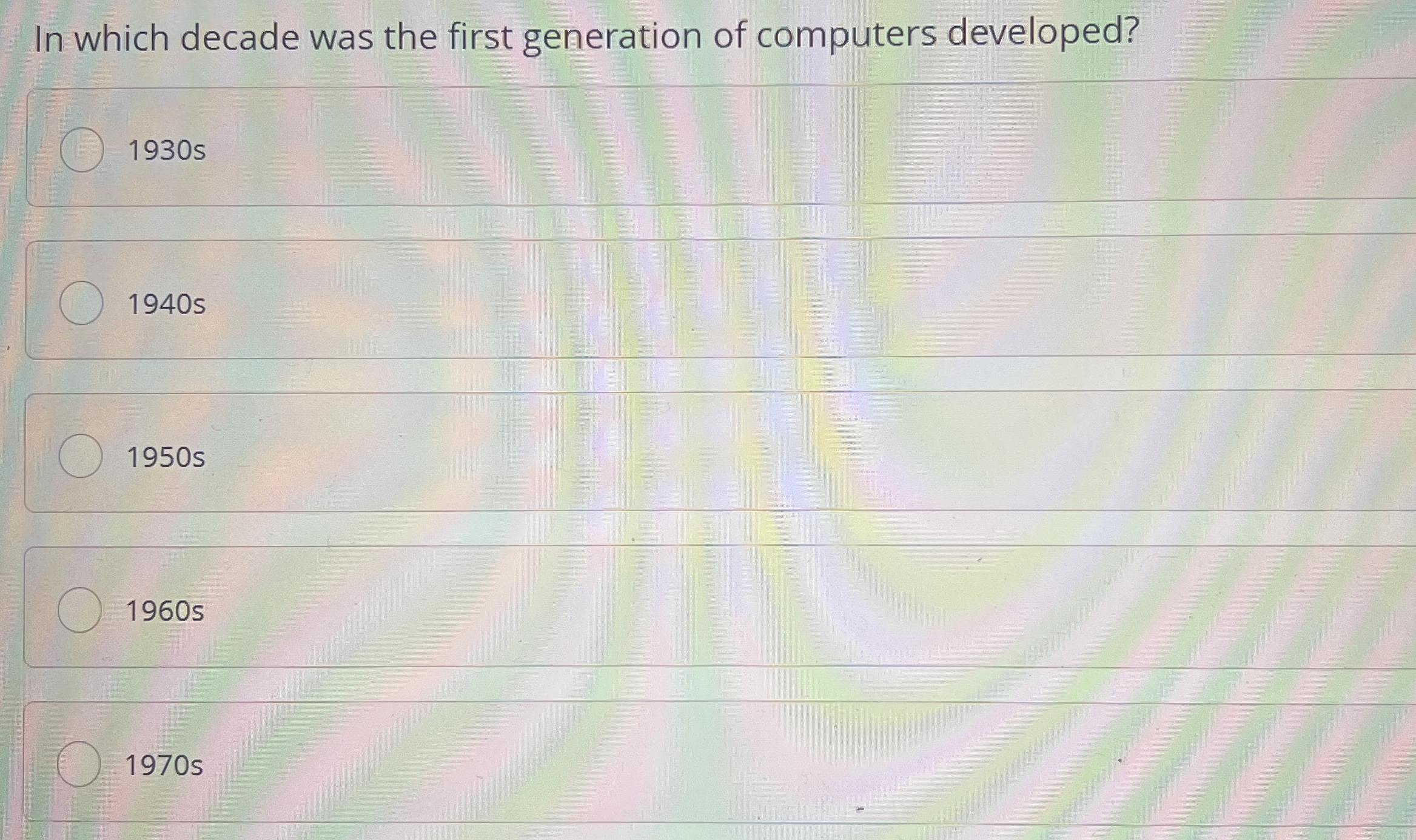 In which decade was the first generation of