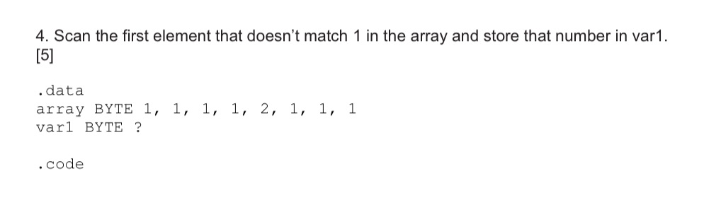 Scan the first element that doesn't match 1 in