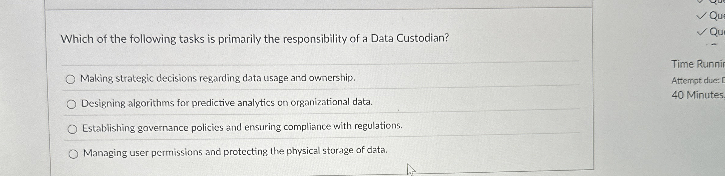 Which of the following tasks is primarily the