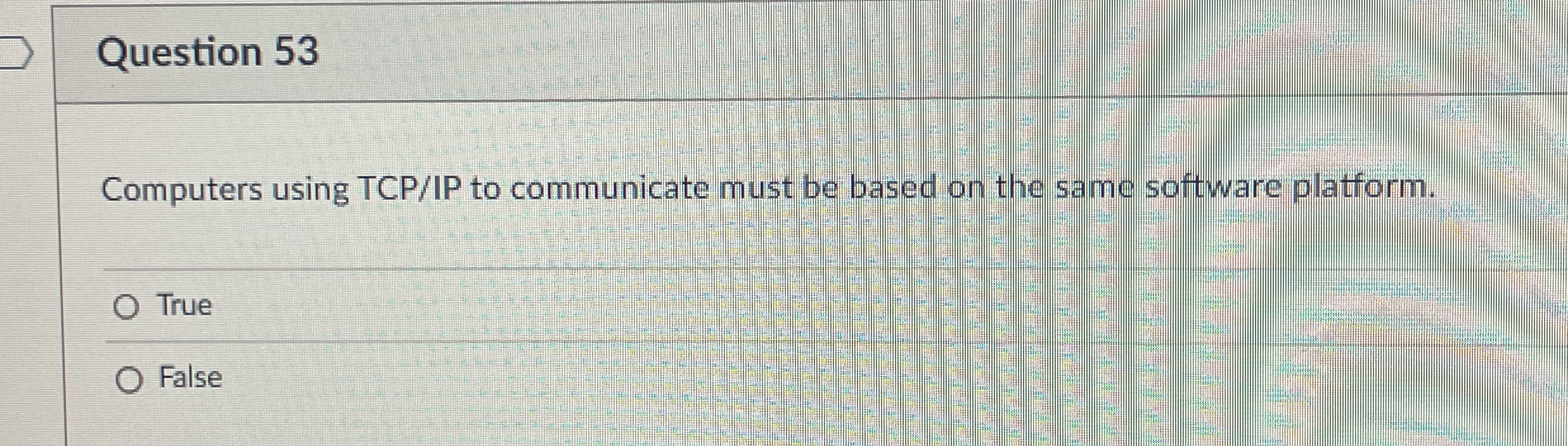 Question 5 3 Computers using TCP / IP to