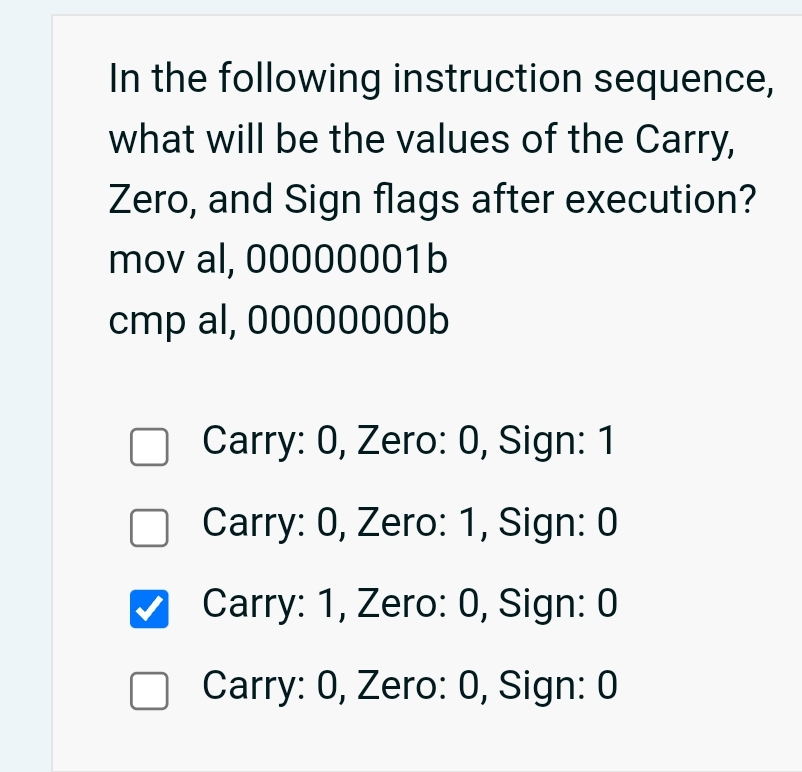 In the following instruction sequence, what will