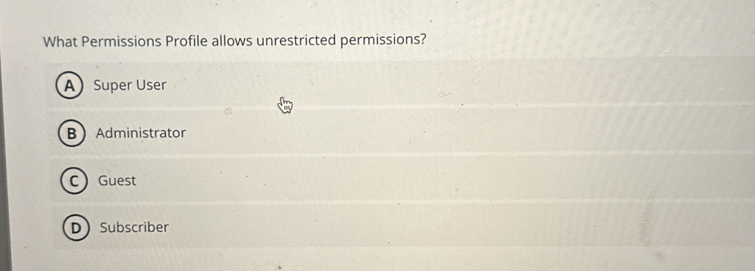 What Permissions Profile allows unrestricted