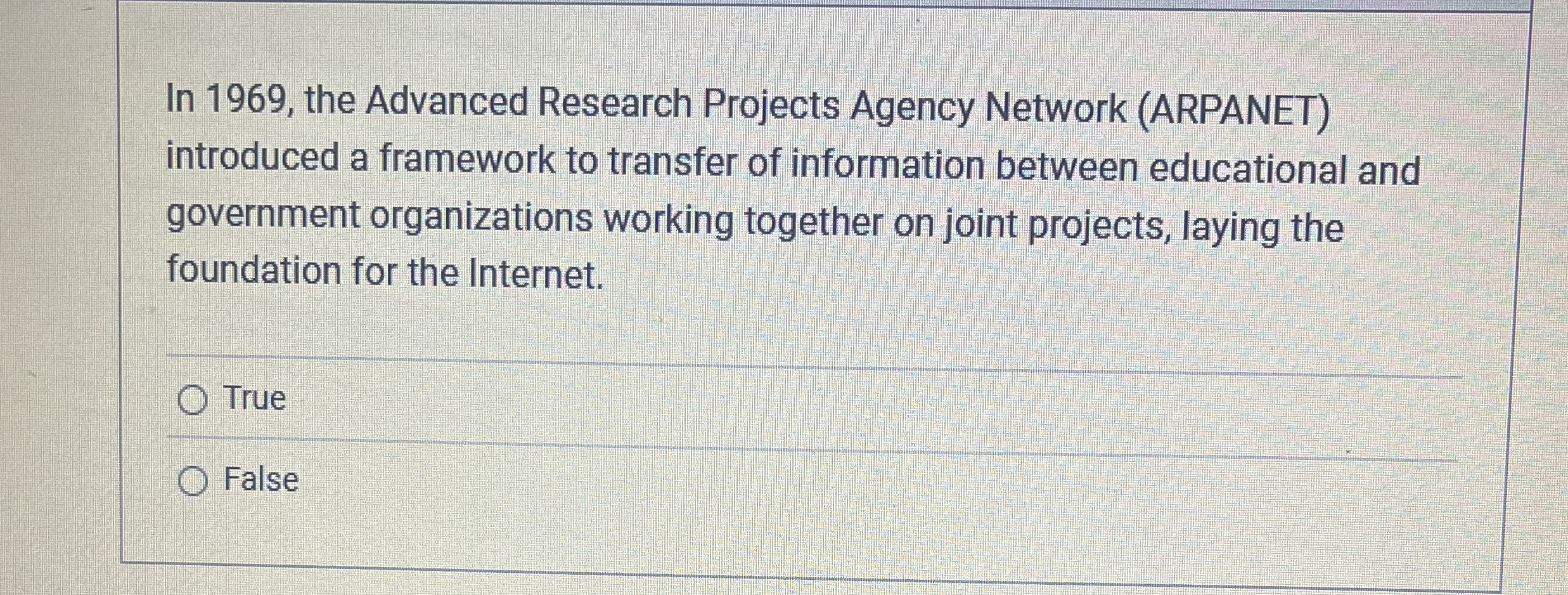 In 1 9 6 9 , the Advanced Research Projects