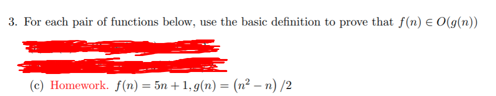 For each pair of functions below, use the basic