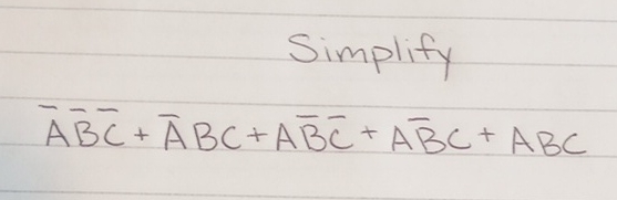 Simplify ? b a r A b a r B C b a r ( C ) + b a r