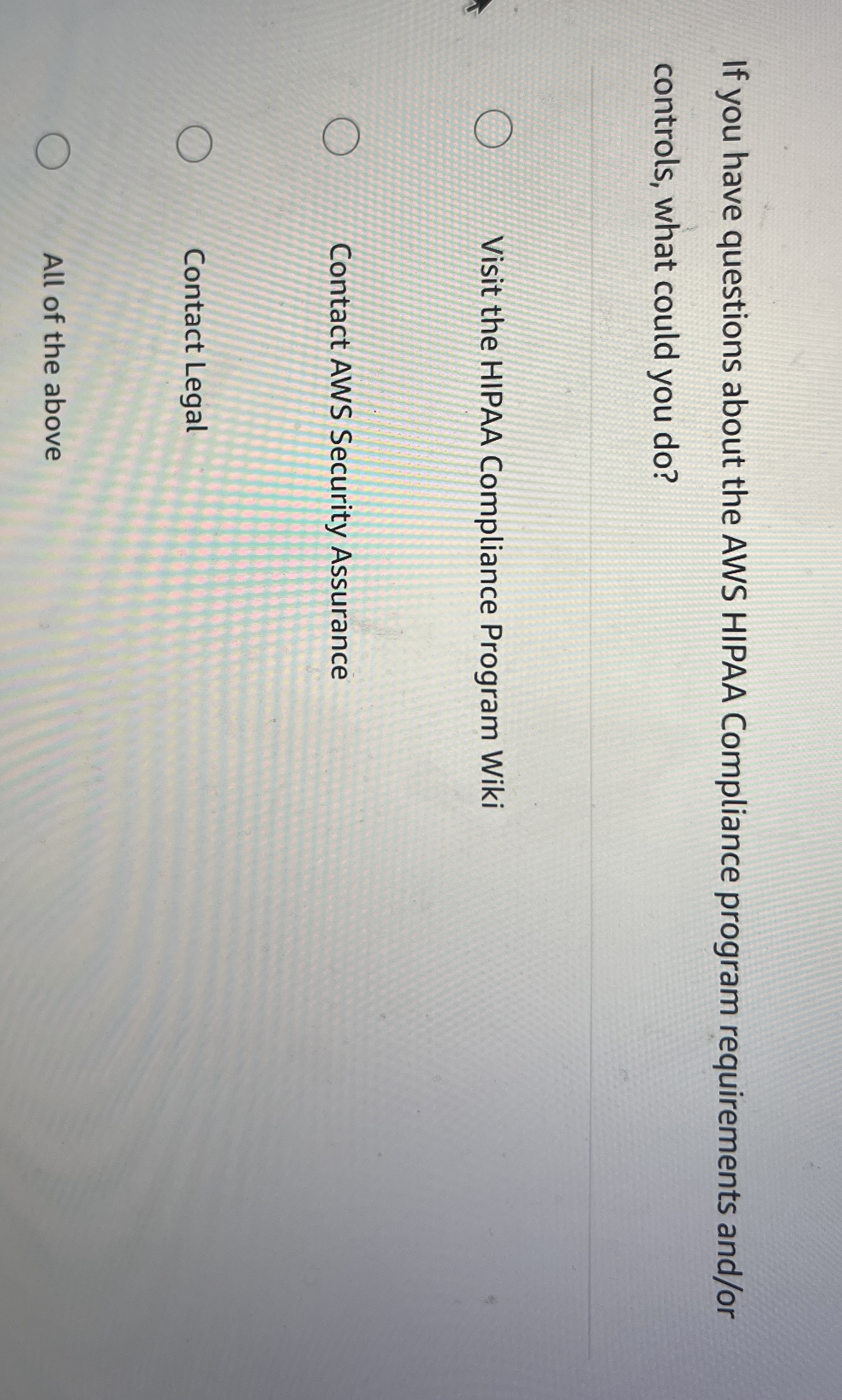 If you have questions about the AWS HIPAA