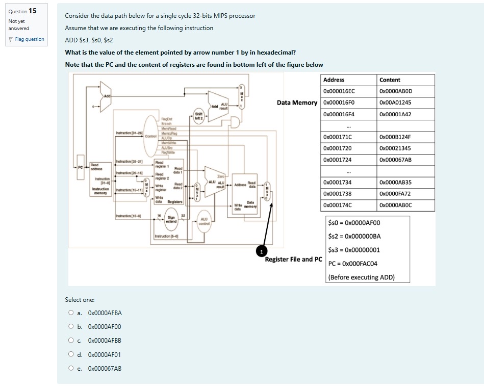 Question 1 5 Not yet answered Flag question