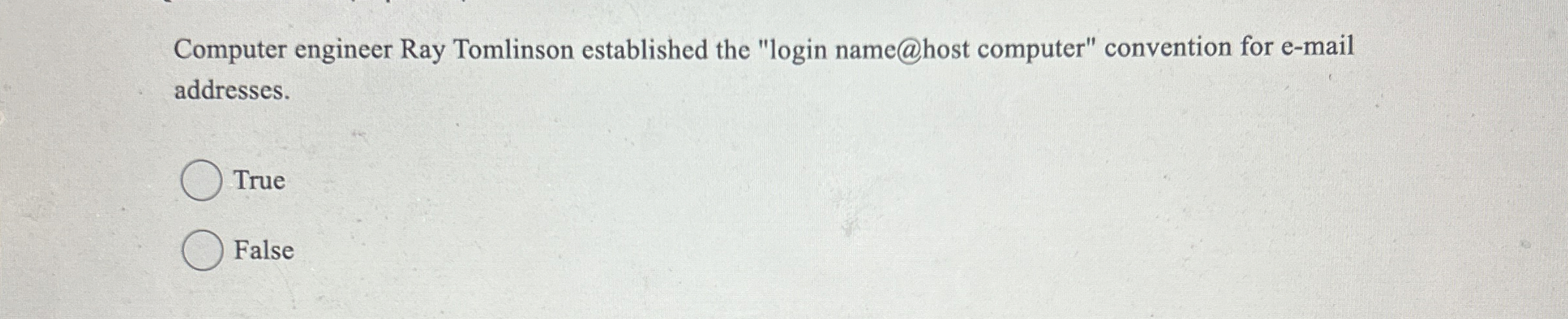 Computer engineer Ray Tomlinson established the