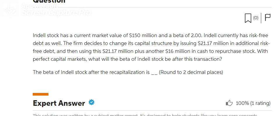 Question Apowe Screen Capture Pro Indell stock