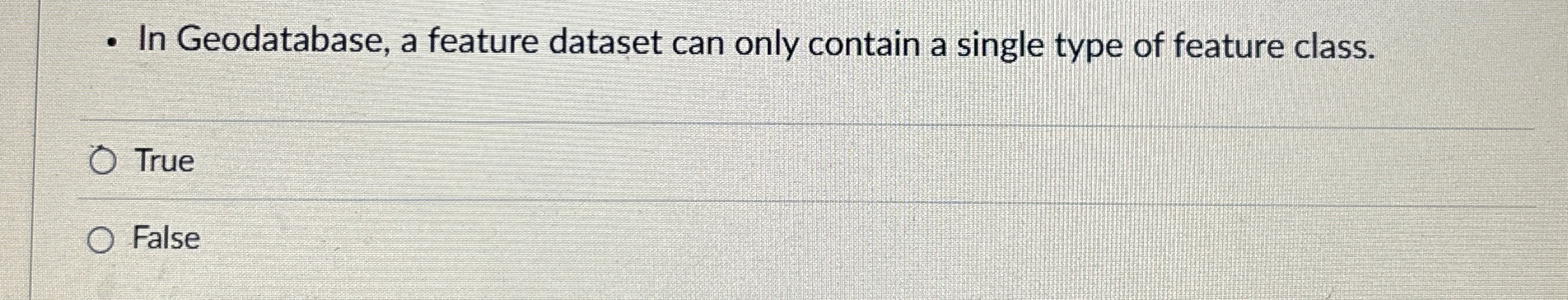 In Geodatabase, a feature dataset can only