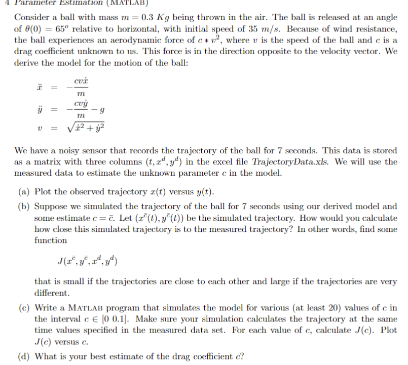 Parameter Estimation ( Matlab )